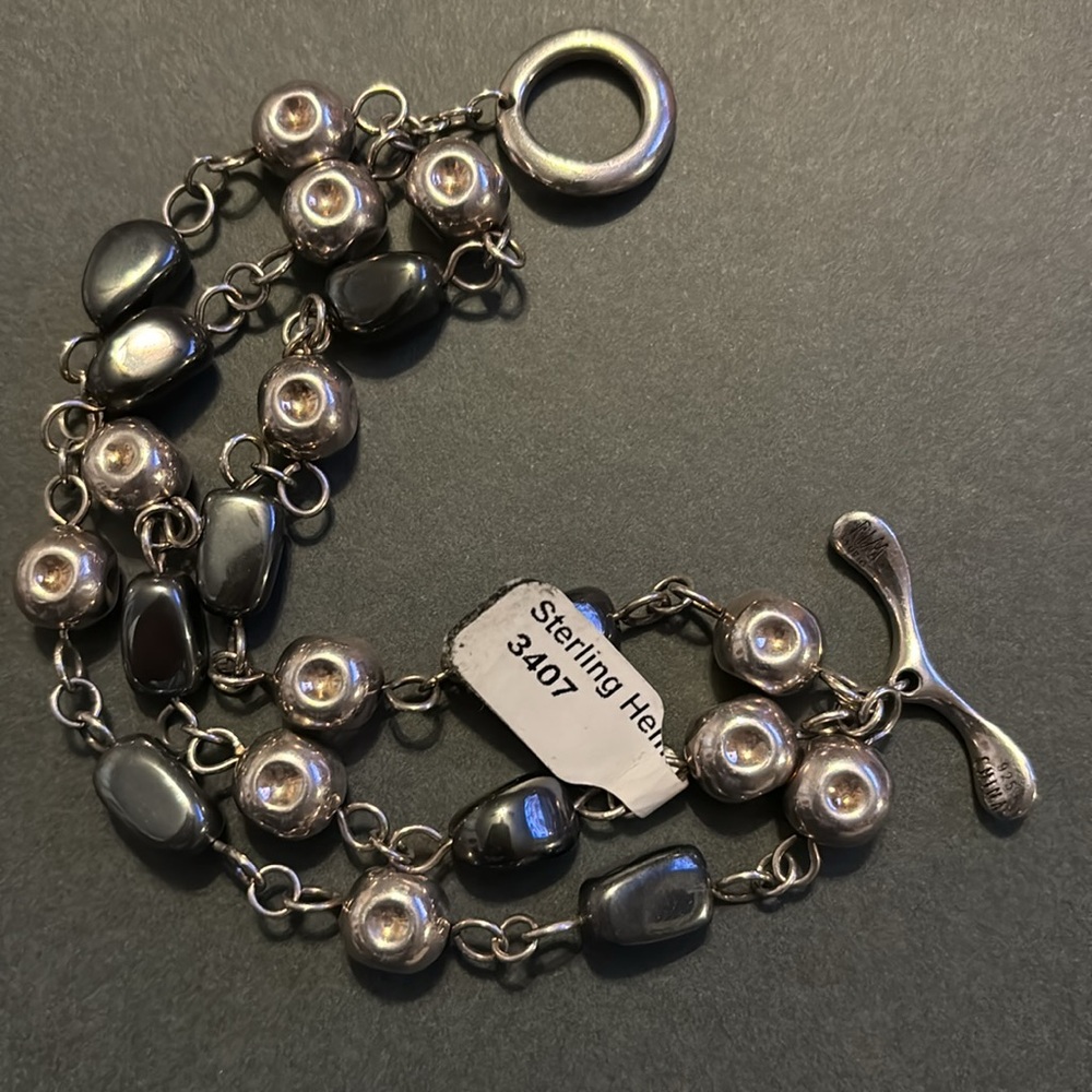 RLM Robert Lee Morris Sterling Silver & Hematite Bracelet
